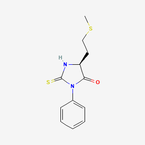 molecular formula C12H14N2OS2 B3350698 (S)-5-(2-(Methylthio)ethyl)-3-phenyl-2-thioxoimidazolidin-4-one CAS No. 29583-09-3