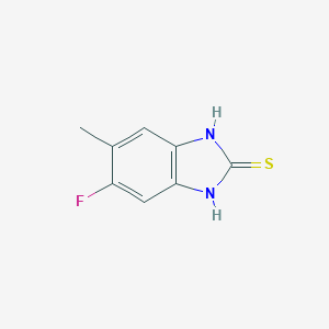 molecular formula C8H7FN2S B033507 5-fluoro-6-methyl-1H-benzo[d]imidazole-2(3H)-thione CAS No. 106039-71-8