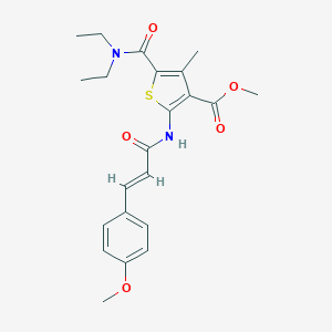molecular formula C22H26N2O5S B335070 Methyl 5-[(diethylamino)carbonyl]-2-{[3-(4-methoxyphenyl)acryloyl]amino}-4-methyl-3-thiophenecarboxylate 