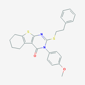 molecular formula C25H24N2O2S2 B335102 3-(4-methoxyphenyl)-2-[(2-phenylethyl)sulfanyl]-5,6,7,8-tetrahydro[1]benzothieno[2,3-d]pyrimidin-4(3H)-one 