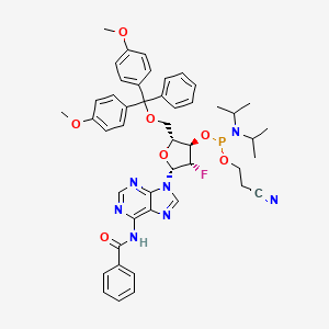 molecular formula C47H51FN7O7P B3351046 N-[9-[(2R,3S,4R,5R)-5-[[Bis(4-methoxyphenyl)-phenylmethoxy]methyl]-4-[2-cyanoethoxy-[di(propan-2-yl)amino]phosphanyl]oxy-3-fluorooxolan-2-yl]purin-6-yl]benzamide CAS No. 329187-86-2