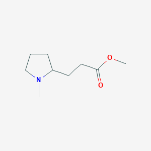 molecular formula C9H17NO2 B3351132 2-Pyrrolidinepropanoic acid, 1-methyl-, methyl ester CAS No. 33492-32-9