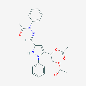 [[5-(1,2-Dihydroxyethyl)-1-phenylpyrazol-3-yl]methylene]phenylhydrazide diacetate acetic acid