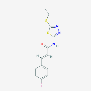 molecular formula C13H12FN3OS2 B335123 N-[5-(ethylsulfanyl)-1,3,4-thiadiazol-2-yl]-3-(4-fluorophenyl)acrylamide 