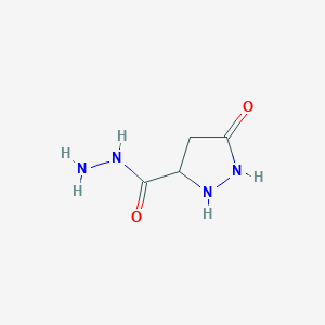 molecular formula C4H8N4O2 B3351269 5-Oxopyrazolidine-3-carbohydrazide CAS No. 344947-82-6