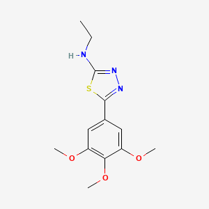 molecular formula C13H17N3O3S B3351385 N-Ethyl-5-(3,4,5-trimethoxyphenyl)-1,3,4-thiadiazol-2-amine CAS No. 35313-95-2