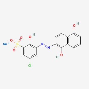 molecular formula C16H11ClN2NaO6S B3351456 Sodium 5-chloro-3-((1,5-dihydroxy-2-naphthyl)azo)-2-hydroxybenzenesulphonate CAS No. 3618-60-8
