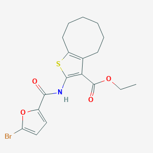 molecular formula C18H20BrNO4S B335163 Ethyl 2-[(5-bromo-2-furoyl)amino]-4,5,6,7,8,9-hexahydrocycloocta[b]thiophene-3-carboxylate 