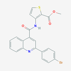 molecular formula C22H15BrN2O3S B335165 METHYL 3-({[2-(4-BROMOPHENYL)-4-QUINOLYL]CARBONYL}AMINO)-2-THIOPHENECARBOXYLATE 