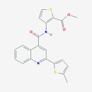 molecular formula C21H16N2O3S2 B335174 METHYL 3-({[2-(5-METHYL-2-THIENYL)-4-QUINOLYL]CARBONYL}AMINO)-2-THIOPHENECARBOXYLATE 