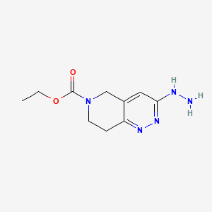 Pyrido(4,3-c)pyridazine-6(5H)-carboxylic acid, 7,8-dihydro-3-hydrazino-, ethyl ester