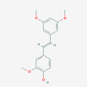 molecular formula C17H18O4 B033518 4-[(E)-2-(3,5-dimethoxyphenyl)ethenyl]-2-methoxyphenol CAS No. 108957-72-8