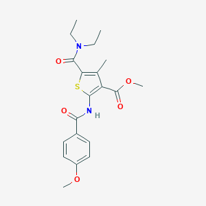 molecular formula C20H24N2O5S B335221 METHYL 5-(DIETHYLCARBAMOYL)-2-(4-METHOXYBENZAMIDO)-4-METHYLTHIOPHENE-3-CARBOXYLATE 