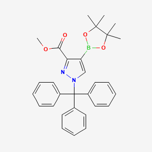 molecular formula C30H31BN2O4 B3352395 Methyl 4-(4,4,5,5-tetramethyl-1,3,2-dioxaborolan-2-yl)-1-trityl-1H-pyrazole-3-carboxylate CAS No. 474711-42-7