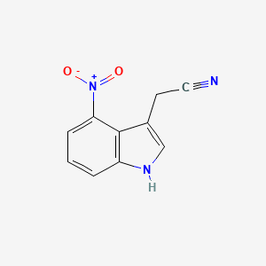 molecular formula C10H7N3O2 B3352423 1H-Indole-3-acetonitrile, 4-nitro- CAS No. 4770-06-3
