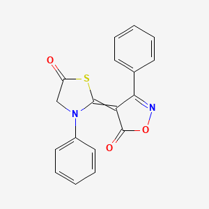 molecular formula C18H12N2O3S B3352650 4-(5-Oxo-3-phenyl-1,3-thiazolidin-2-ylidene)-3-phenyl-1,2-oxazol-5(4H)-one CAS No. 503444-00-6