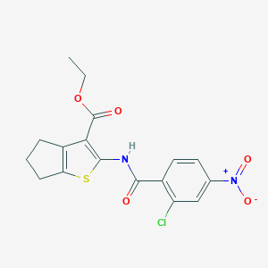 molecular formula C17H15ClN2O5S B335266 ethyl 2-[(2-chloro-4-nitrobenzoyl)amino]-5,6-dihydro-4H-cyclopenta[b]thiophene-3-carboxylate 