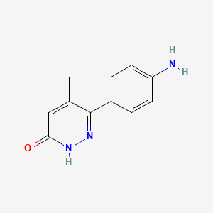 molecular formula C11H11N3O B3353032 3(2H)-Pyridazinone, 6-(4-aminophenyl)-5-methyl- CAS No. 52240-11-6