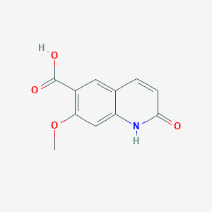 molecular formula C11H9NO4 B3353928 7-Methoxy-2-oxo-1,2-dihydroquinoline-6-carboxylic acid CAS No. 569344-27-0