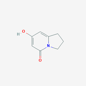 molecular formula C8H9NO2 B3354251 7-Hydroxy-2,3-dihydroindolizin-5(1H)-one CAS No. 58156-35-7