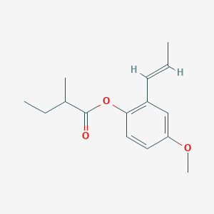 molecular formula C15H20O3 B3354388 4-Methoxy-2-(prop-1-en-1-yl)phenyl 2-methylbutanoate CAS No. 58989-20-1