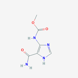 molecular formula C6H8N4O3 B3354516 Methyl (5-carbamoyl-1H-imidazol-4-yl)carbamate CAS No. 59695-49-7