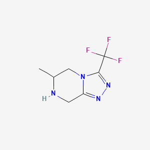 molecular formula C7H9F3N4 B3354788 6-Methyl-3-(trifluoromethyl)-5,6,7,8-tetrahydro-[1,2,4]triazolo[4,3-a]pyrazine CAS No. 611240-75-6