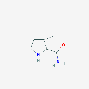 molecular formula C7H14N2O B3354962 3,3-Dimethylpyrrolidine-2-carboxamide CAS No. 61406-81-3