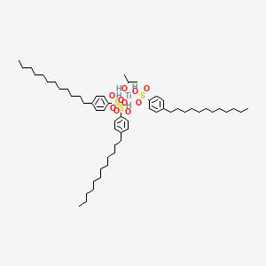 molecular formula C57H98O10S3Ti B3354966 Titanium, tris(dodecylbenzenesulfonato-kappaO)(2-propanolato)- CAS No. 61417-55-8