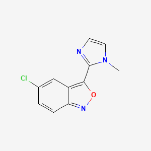 molecular formula C11H8ClN3O B3355069 5-Chloro-3-(1-methyl-1H-imidazol-2-yl)benzo[c]isoxazole CAS No. 61689-21-2
