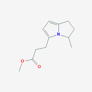 molecular formula C12H17NO2 B3355223 Methyl 3-(3-methyl-2,3-dihydro-1H-pyrrolizin-5-yl)propanoate CAS No. 62179-36-6