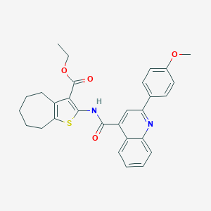 molecular formula C29H28N2O4S B335529 ETHYL 2-[2-(4-METHOXYPHENYL)QUINOLINE-4-AMIDO]-4H,5H,6H,7H,8H-CYCLOHEPTA[B]THIOPHENE-3-CARBOXYLATE 