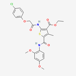 molecular formula C25H25ClN2O7S B3355327 Ethyl 2-[2-(4-chlorophenoxy)acetamido]-5-[(2,4-dimethoxyphenyl)carbamoyl]-4-methylthiophene-3-carboxylate CAS No. 6238-15-9