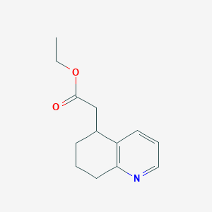 molecular formula C13H17NO2 B3355522 ETHYL 2-(5,6,7,8-TETRAHYDROQUINOLIN-5-YL)ACETATE CAS No. 62741-61-1