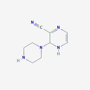 molecular formula C9H13N5 B3355580 3-(Piperazin-1-yl)-3,4-dihydropyrazine-2-carbonitrile CAS No. 630120-87-5