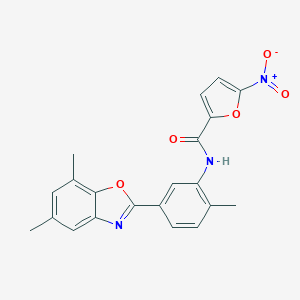 molecular formula C21H17N3O5 B335565 N-[5-(5,7-dimethyl-1,3-benzoxazol-2-yl)-2-methylphenyl]-5-nitrofuran-2-carboxamide 