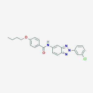 molecular formula C23H21ClN4O2 B335569 4-butoxy-N-[2-(3-chlorophenyl)-2H-1,2,3-benzotriazol-5-yl]benzamide 
