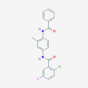 molecular formula C21H16ClIN2O2 B335571 N-(4-benzamido-3-methylphenyl)-2-chloro-5-iodobenzamide 