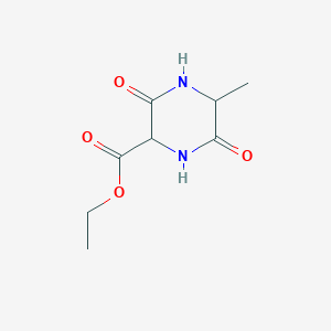 molecular formula C8H12N2O4 B3355847 Ethyl 5-methyl-3,6-dioxopiperazine-2-carboxylate CAS No. 63891-87-2