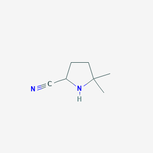 molecular formula C7H12N2 B3356203 5,5-Dimethylpyrrolidine-2-carbonitrile CAS No. 65320-65-2