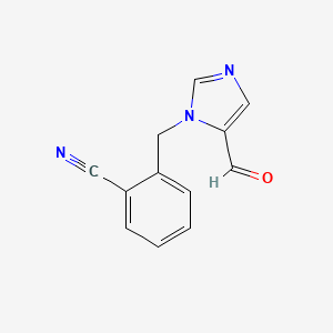 molecular formula C12H9N3O B3356239 2-(5-Formyl-imidazol-1-ylmethyl)-benzonitrile CAS No. 655235-91-9