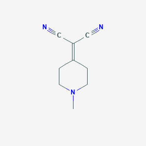molecular formula C9H11N3 B3356890 Propanedinitrile,2-(1-methyl-4-piperidinylidene)- CAS No. 6945-39-7