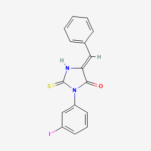 molecular formula C16H11IN2OS B3356900 3-(3-Iodophenyl)-5-(phenylmethylene)-2-thioxo-4-imidazolidinone CAS No. 69455-35-2