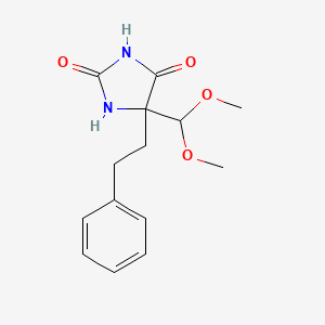 5-(Dimethoxymethyl)-5-(2-phenylethyl)imidazolidine-2,4-dione