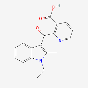 molecular formula C18H16N2O3 B3357020 3-Pyridinecarboxylic acid, 2-[(1-ethyl-2-methyl-1H-indol-3-yl)carbonyl]- CAS No. 69898-42-6