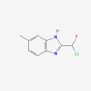 molecular formula C9H8ClFN2 B3357516 2-[chloro(fluoro)methyl]-6-methyl-1H-benzimidazole CAS No. 73774-30-8