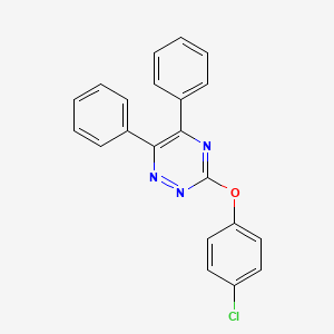 molecular formula C21H14ClN3O B3357667 3-(4-chlorophenoxy)-5,6-diphenyl-1,2,4-triazine CAS No. 74417-15-5