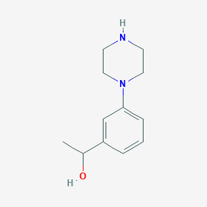 molecular formula C12H18N2O B3357821 1-(3-(Piperazin-1-yl)phenyl)ethanol CAS No. 756752-00-8
