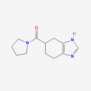 molecular formula C12H17N3O B3358317 pyrrolidin-1-yl(4,5,6,7-tetrahydro-3H-benzimidazol-5-yl)methanone CAS No. 788124-61-8