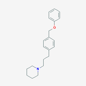 molecular formula C21H27NO B033584 Piperidine, 1-(3-(p-phenoxymethylphenyl)propyl)- CAS No. 19733-82-5